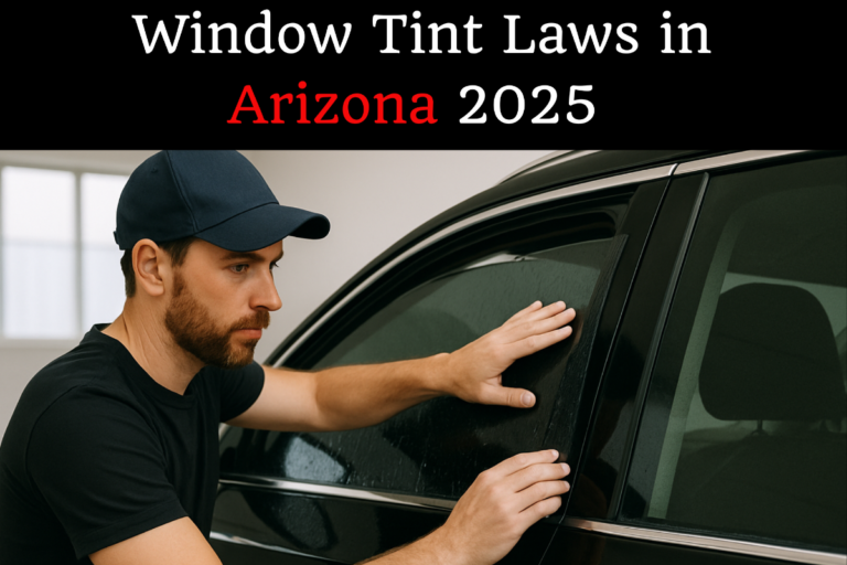 A man working with the window tint