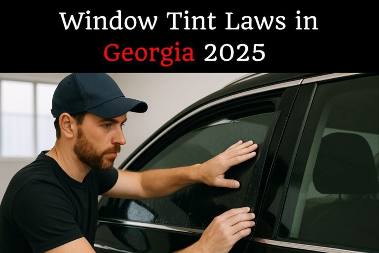 A man working with car window tint